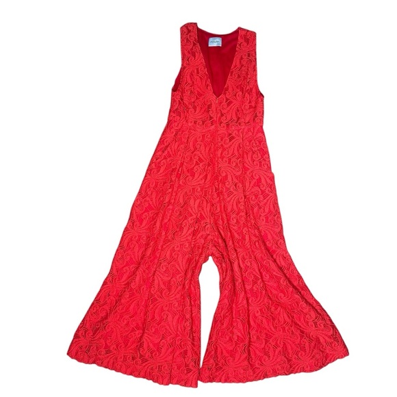 RACHEL COMEY Lace Red Rhoads Jumpsuit 2 - Picture 3 of 6